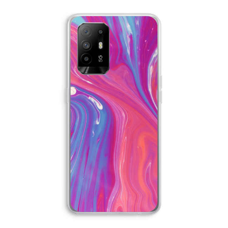 Paarse stroom: Oppo A95 5G Transparant Hoesje