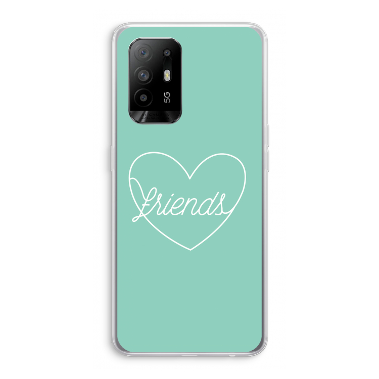 Friends heart pastel: Oppo A95 5G Transparant Hoesje
