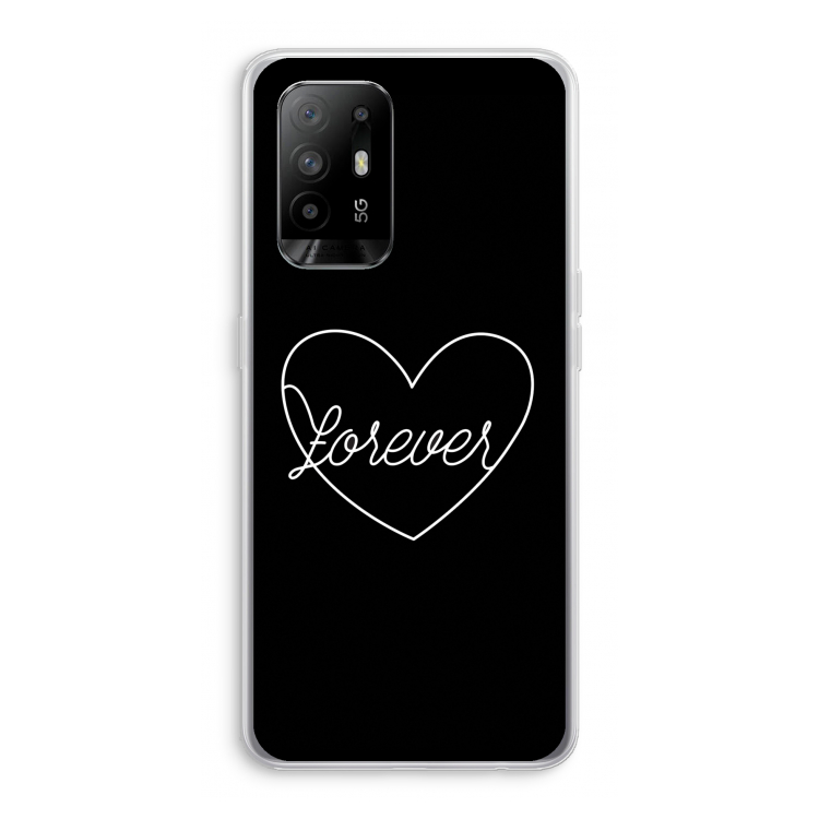 Forever heart black: Oppo A95 5G Transparant Hoesje