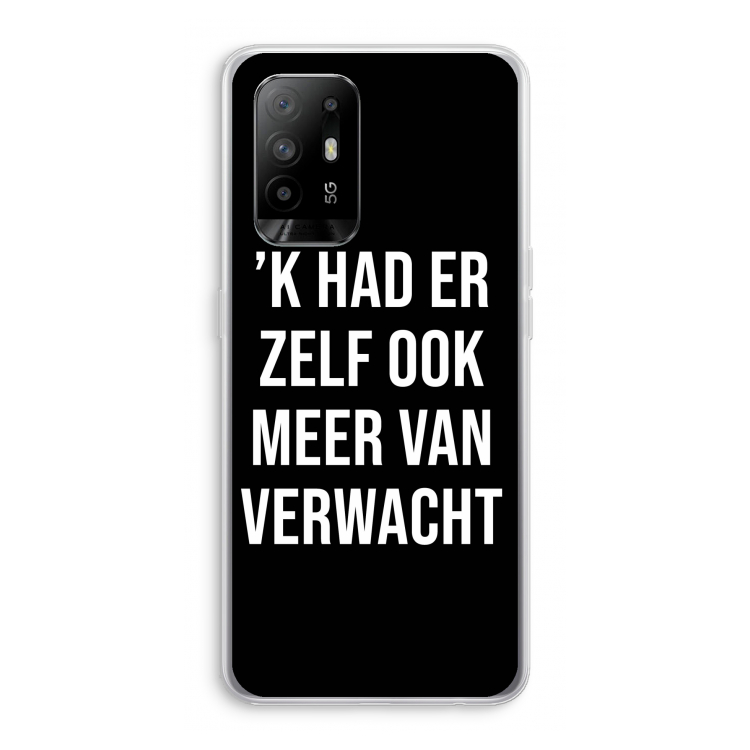 Meer verwacht - Zwart: Oppo A95 5G Transparant Hoesje