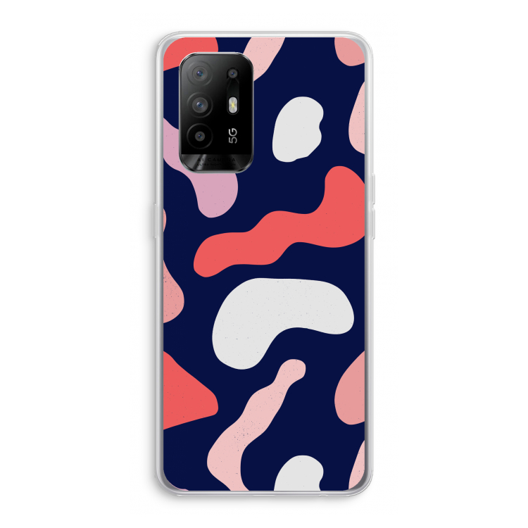 Memphis Shapes Pink: Oppo A95 5G Transparant Hoesje