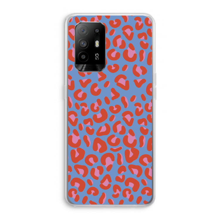 Leopard blue: Oppo A95 5G Transparant Hoesje