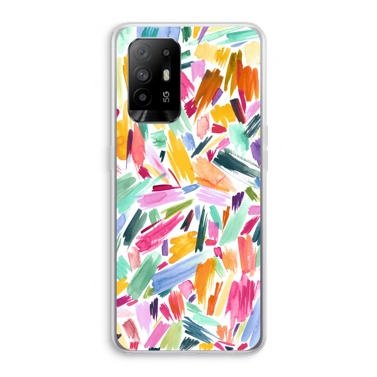 Watercolor Brushstrokes: Oppo A95 5G Transparant Hoesje