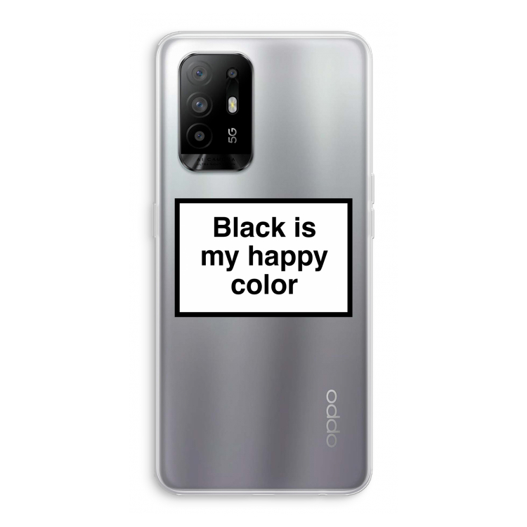 Black is my happy color: Oppo A95 5G Transparant Hoesje