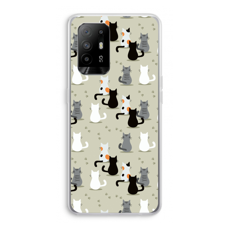 Katten: Oppo A95 5G Transparant Hoesje