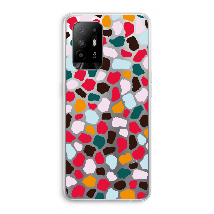 Colored Giraffe: Oppo A95 5G Transparant Hoesje