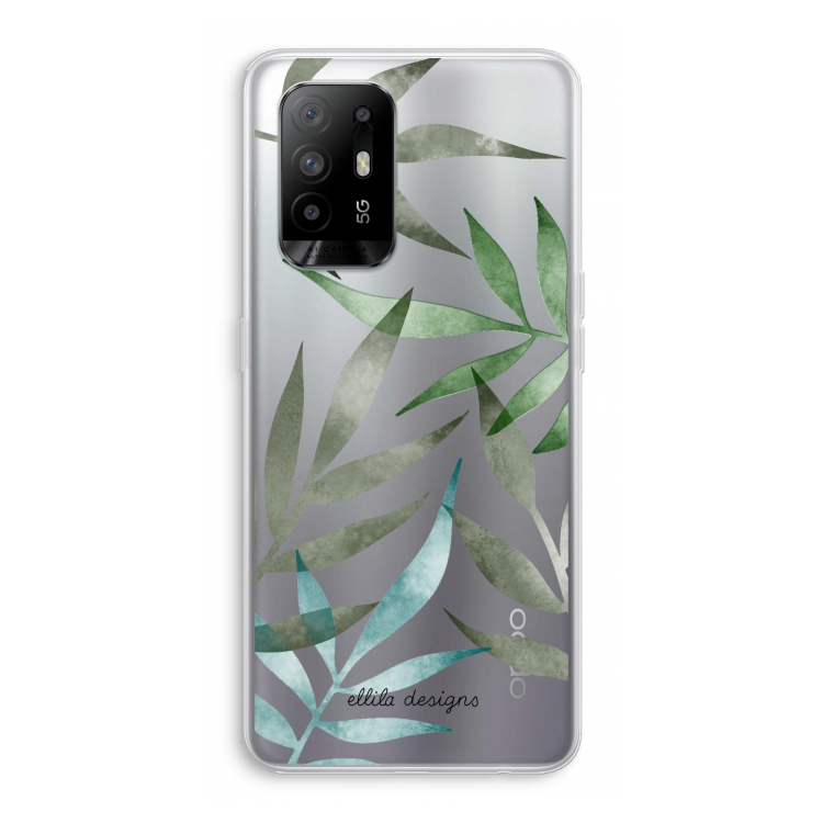Tropical watercolor leaves: Oppo A95 5G Transparant Hoesje