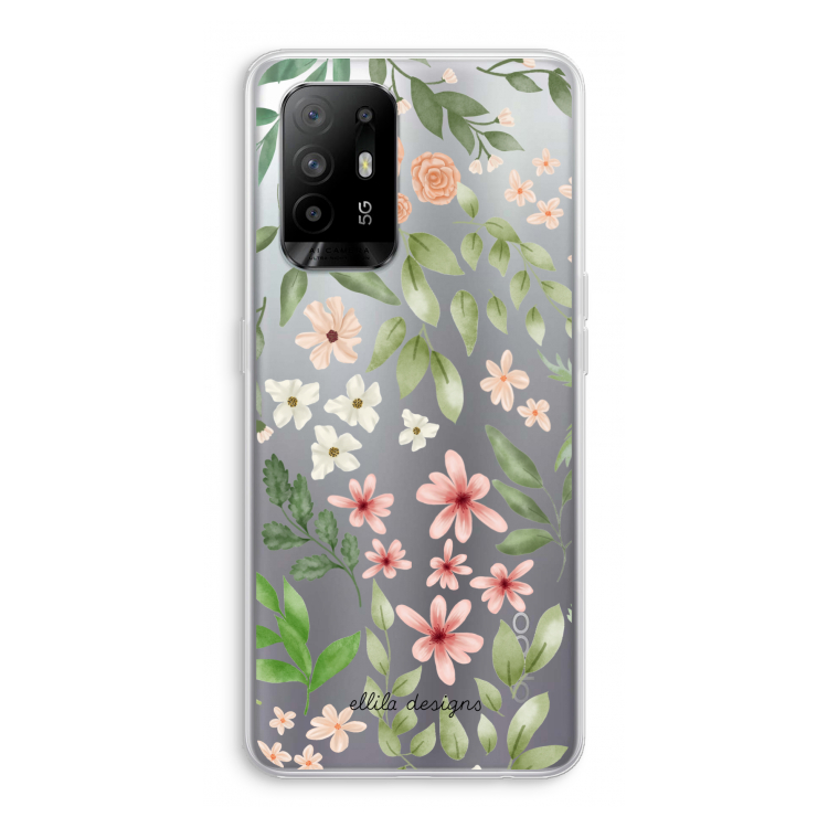 Botanical sweet flower heaven: Oppo A95 5G Transparant Hoesje