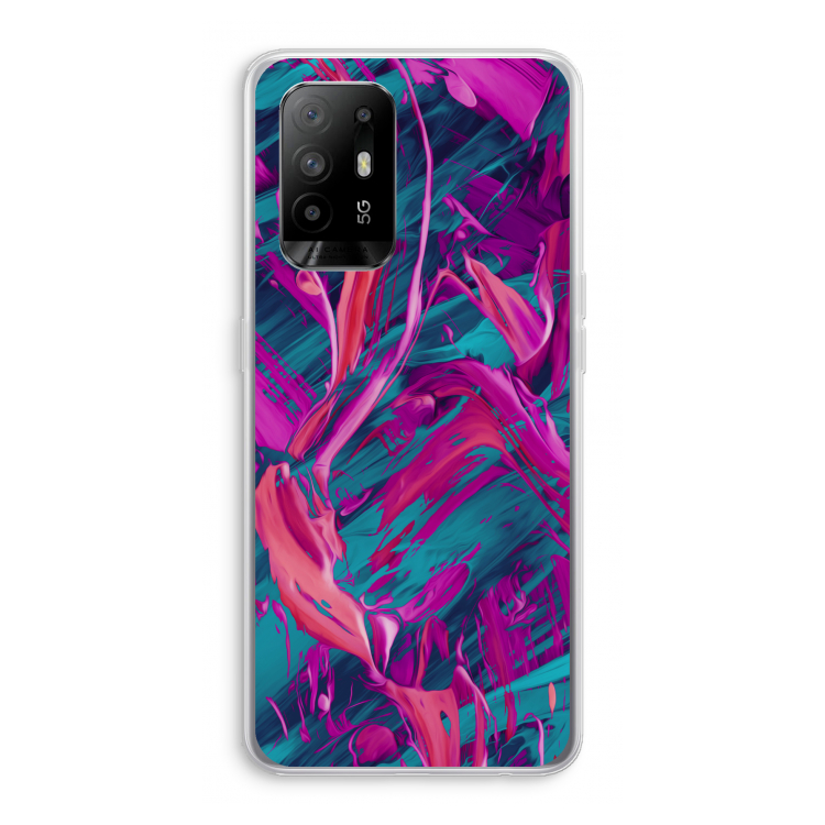 Pink Clouds: Oppo A95 5G Transparant Hoesje