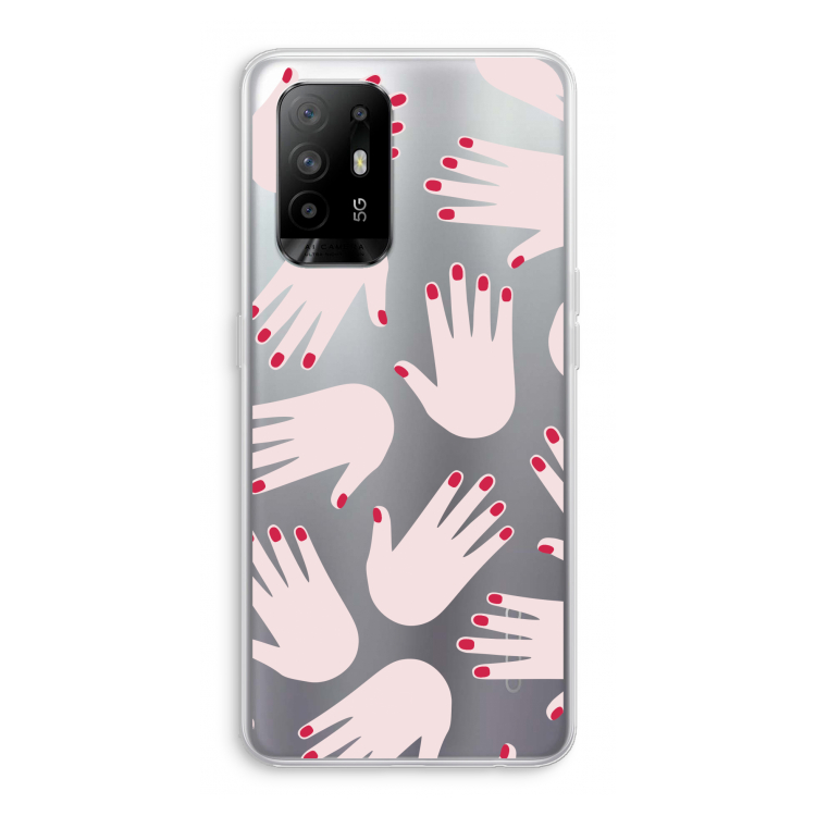 Hands pink: Oppo A95 5G Transparant Hoesje