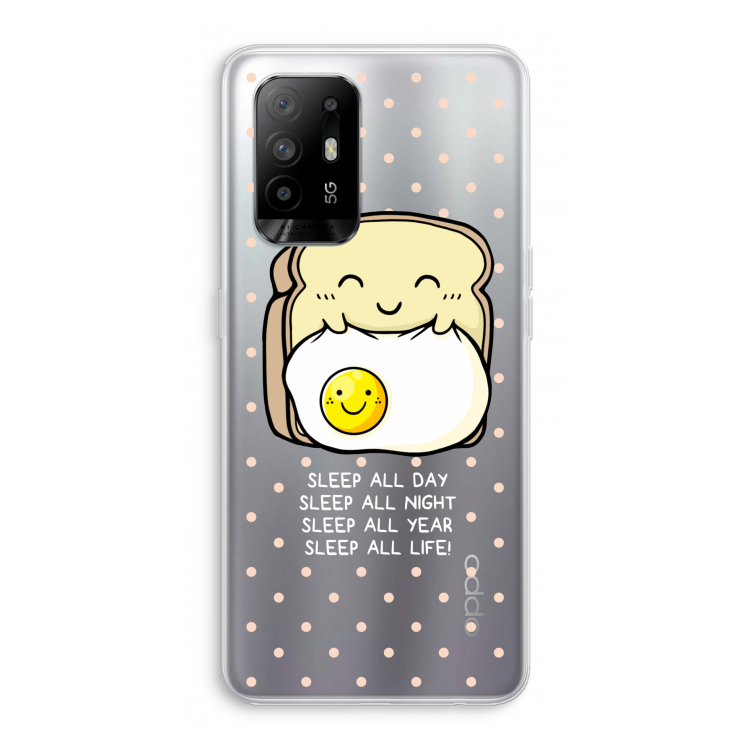 Sleep All Day: Oppo A95 5G Transparant Hoesje