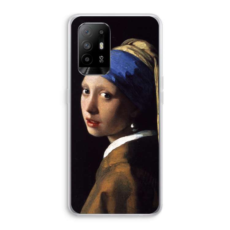 The Pearl Earring: Oppo A95 5G Transparant Hoesje