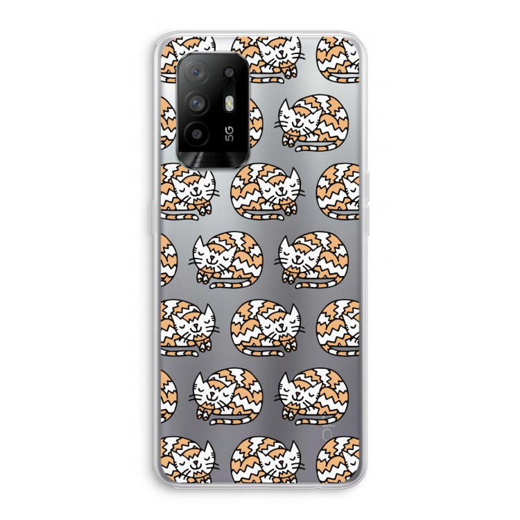 Slapende poes: Oppo A95 5G Transparant Hoesje