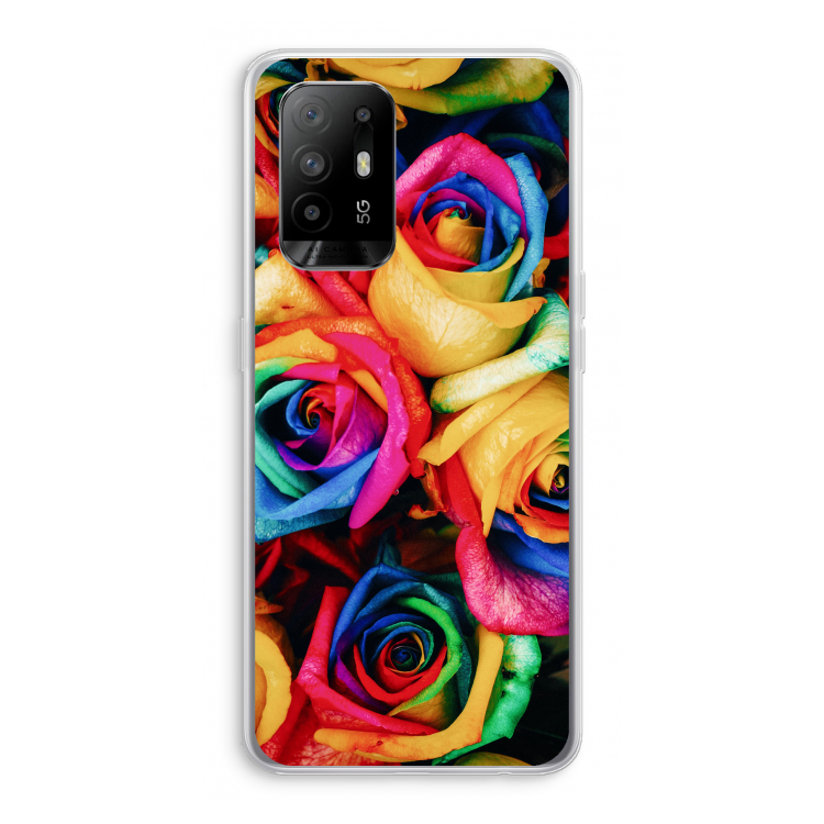 Neon bloemen: Oppo A95 5G Transparant Hoesje
