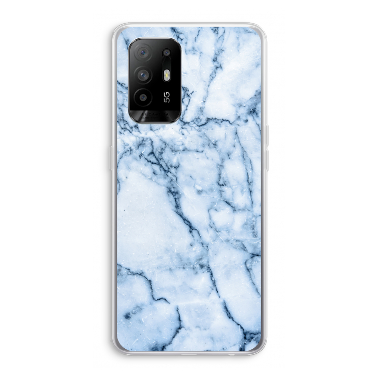 Blauw marmer: Oppo A95 5G Transparant Hoesje