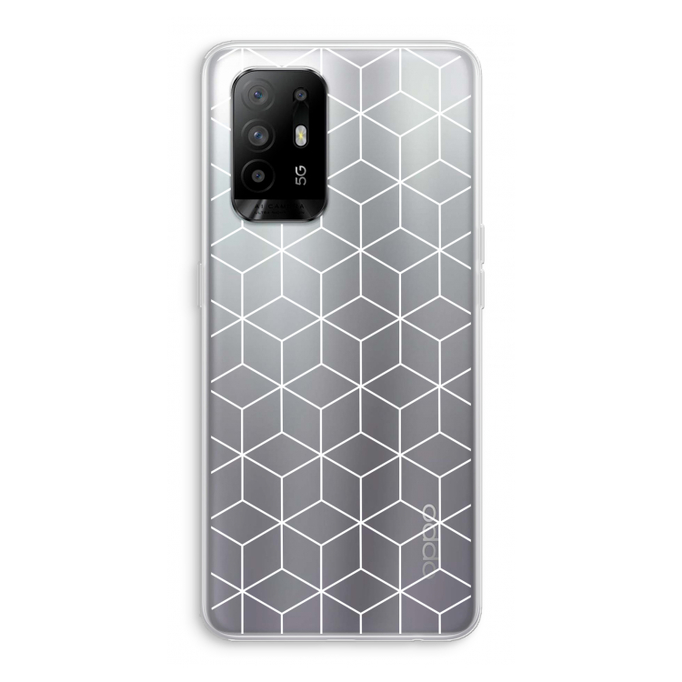 Zwart-witte kubussen: Oppo A95 5G Transparant Hoesje