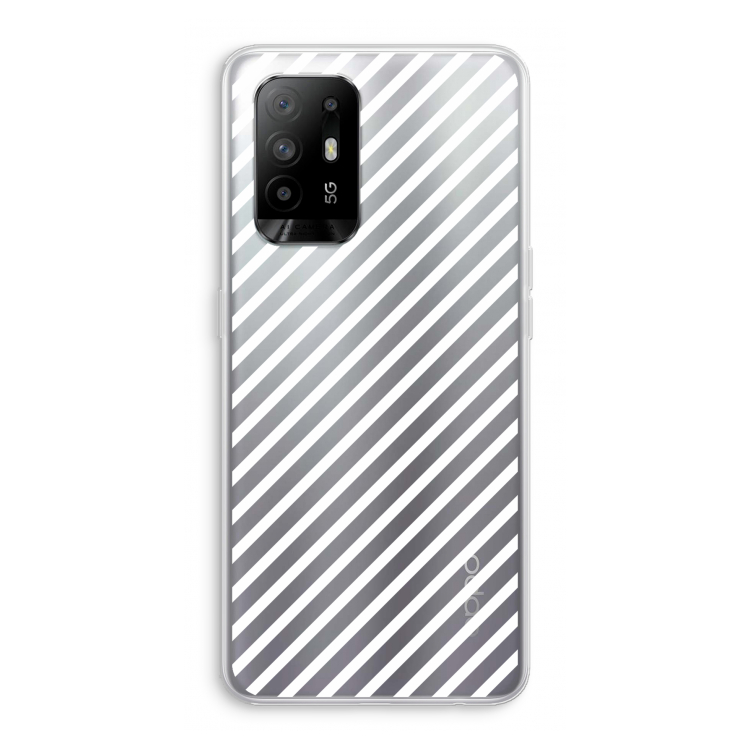Strepen zwart-wit: Oppo A95 5G Transparant Hoesje