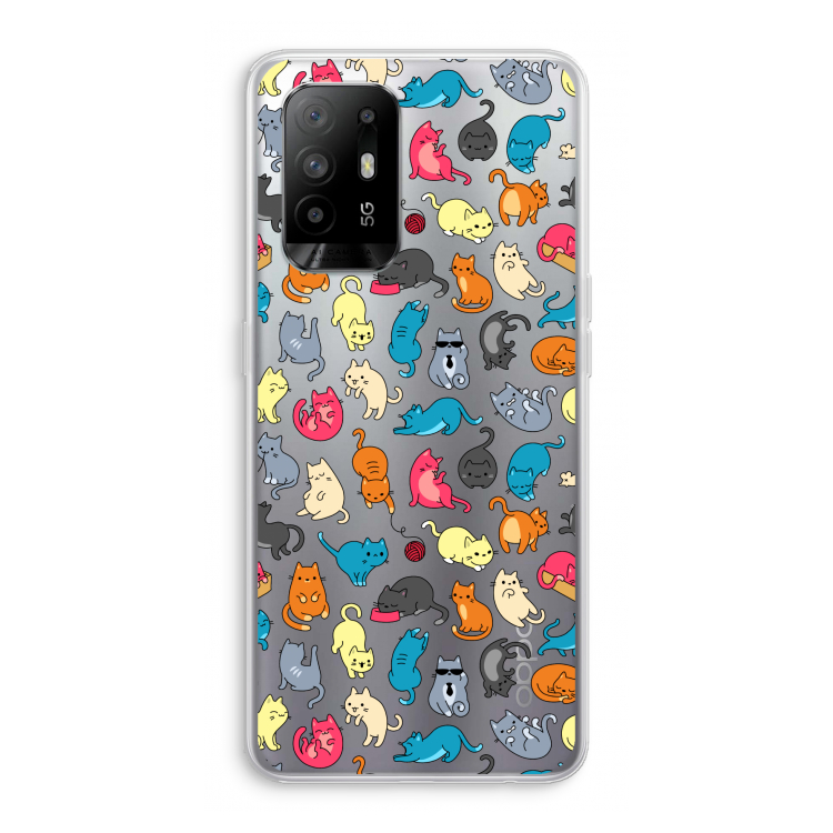 Kleurrijke katten: Oppo A95 5G Transparant Hoesje