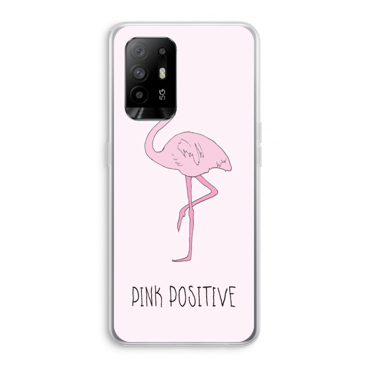 Pink positive: Oppo A95 5G Transparant Hoesje