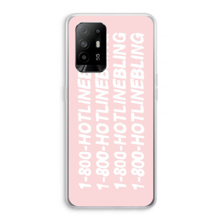 Hotline bling pink: Oppo A95 5G Transparant Hoesje