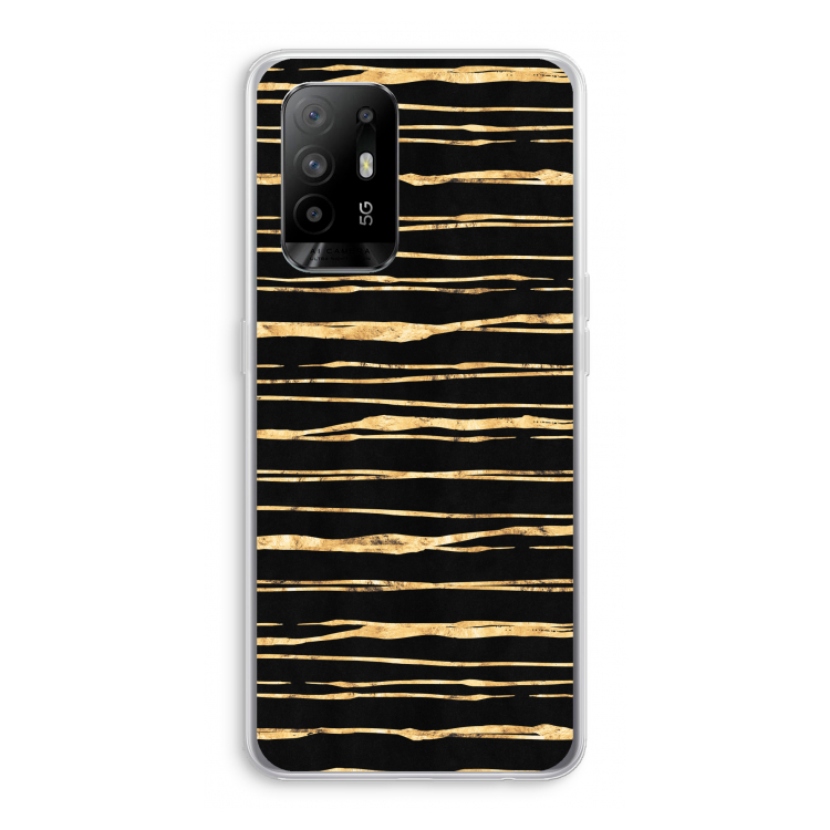 Gouden strepen: Oppo A95 5G Transparant Hoesje