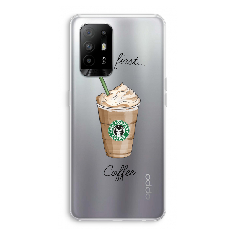 But first coffee: Oppo A95 5G Transparant Hoesje