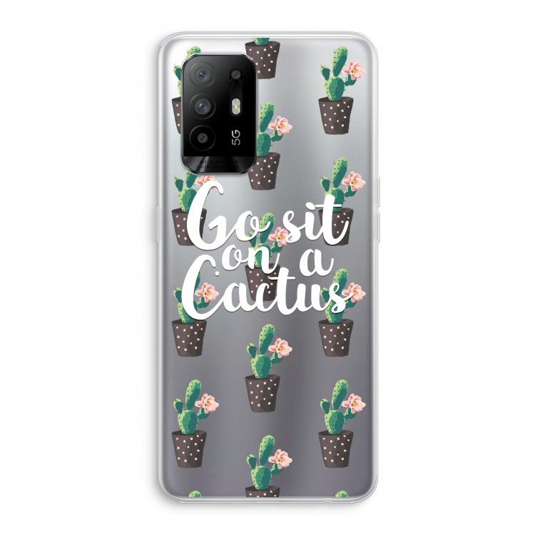 Cactus quote: Oppo A95 5G Transparant Hoesje