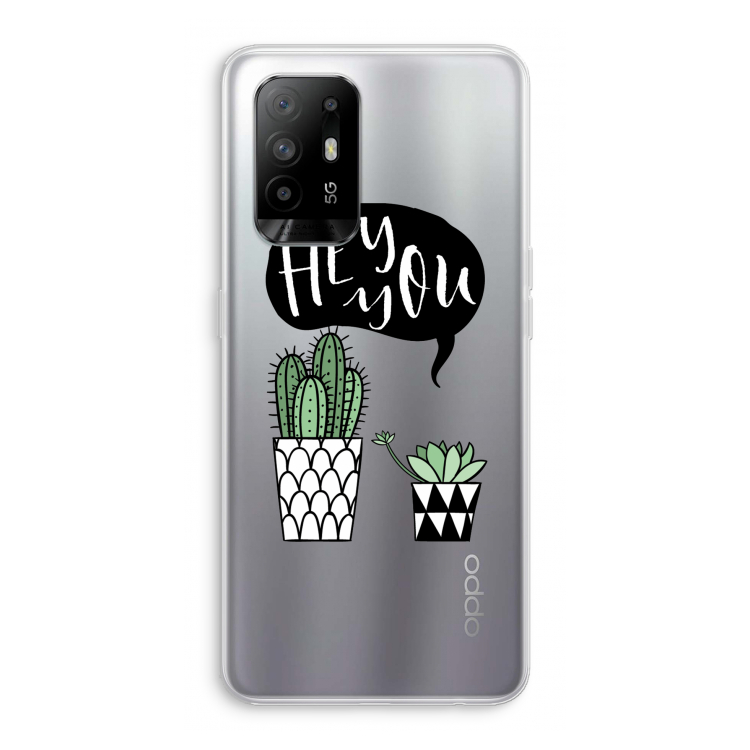 Hey you cactus: Oppo A95 5G Transparant Hoesje