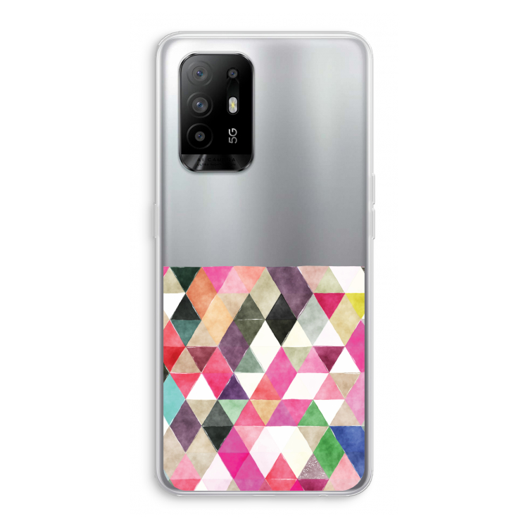 Gekleurde driehoekjes: Oppo A95 5G Transparant Hoesje