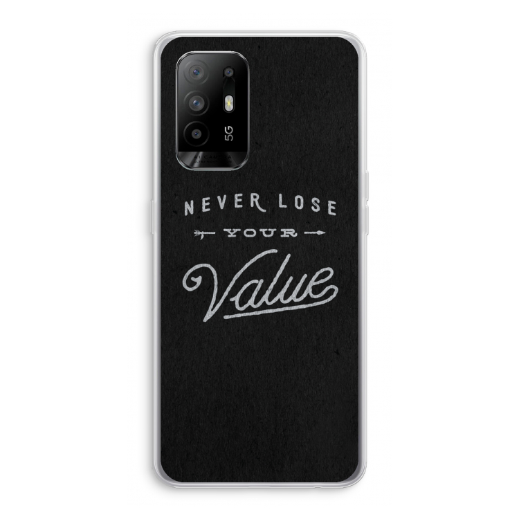 Never lose your value: Oppo A95 5G Transparant Hoesje