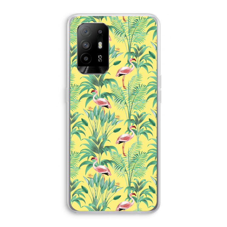 Flamingo party: Oppo A95 5G Transparant Hoesje