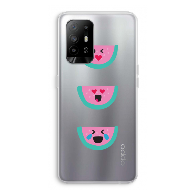 Smiley watermeloen: Oppo A95 5G Transparant Hoesje