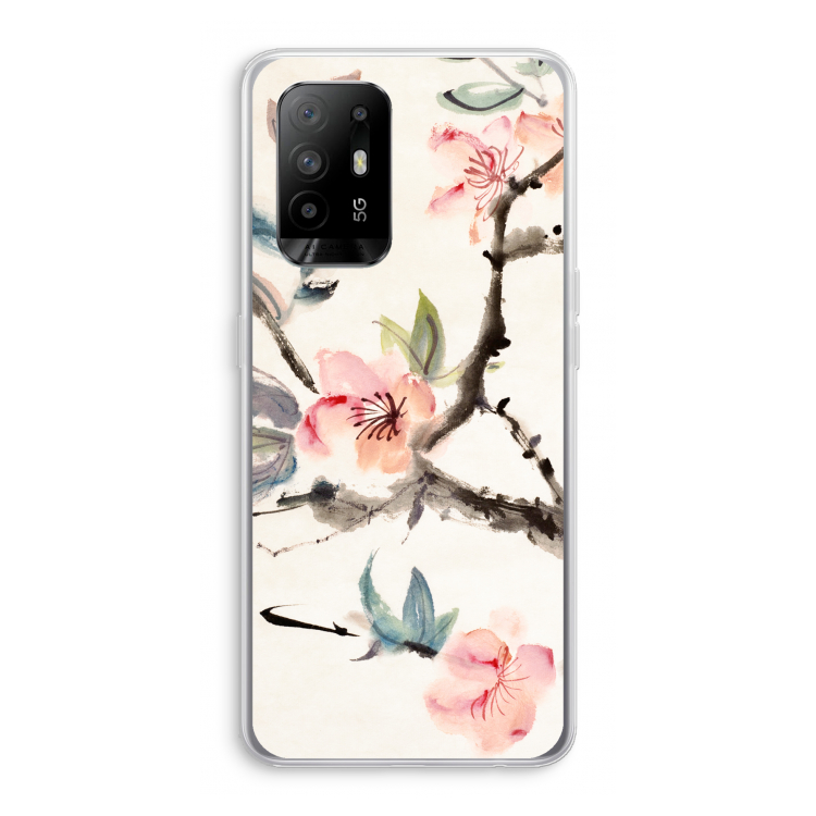 Japanse bloemen: Oppo A95 5G Transparant Hoesje