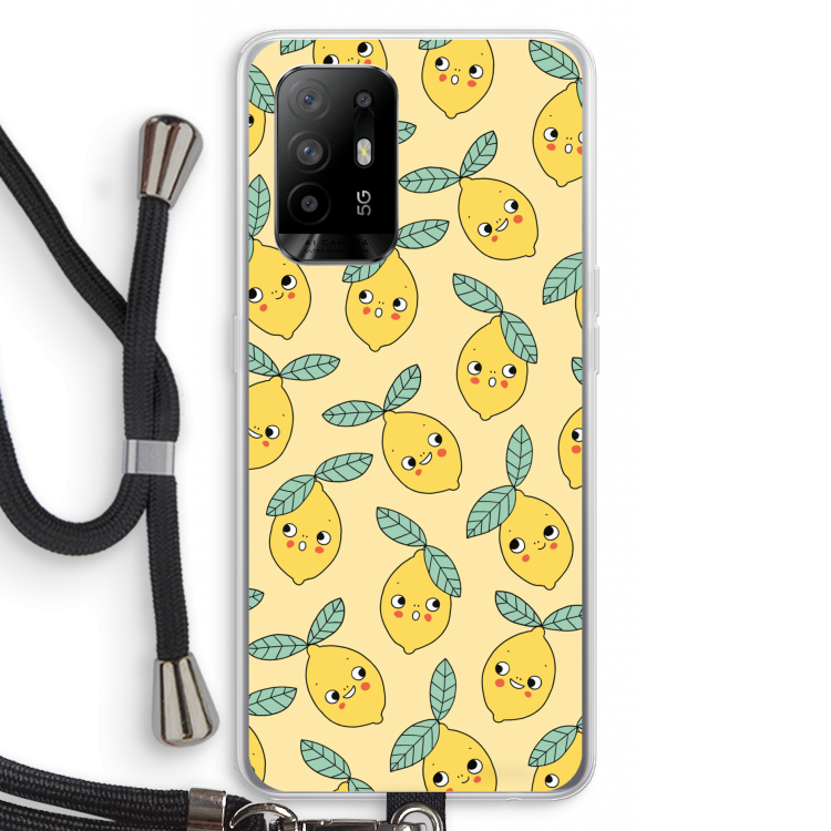 Citroenen: Oppo A95 5G Transparant Hoesje met koord