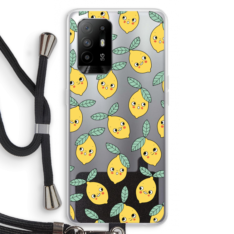 Citroenen: Oppo A95 5G Transparant Hoesje met koord