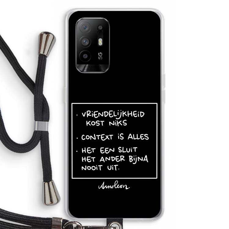 Mijn Motto's: Oppo A95 5G Transparant Hoesje met koord