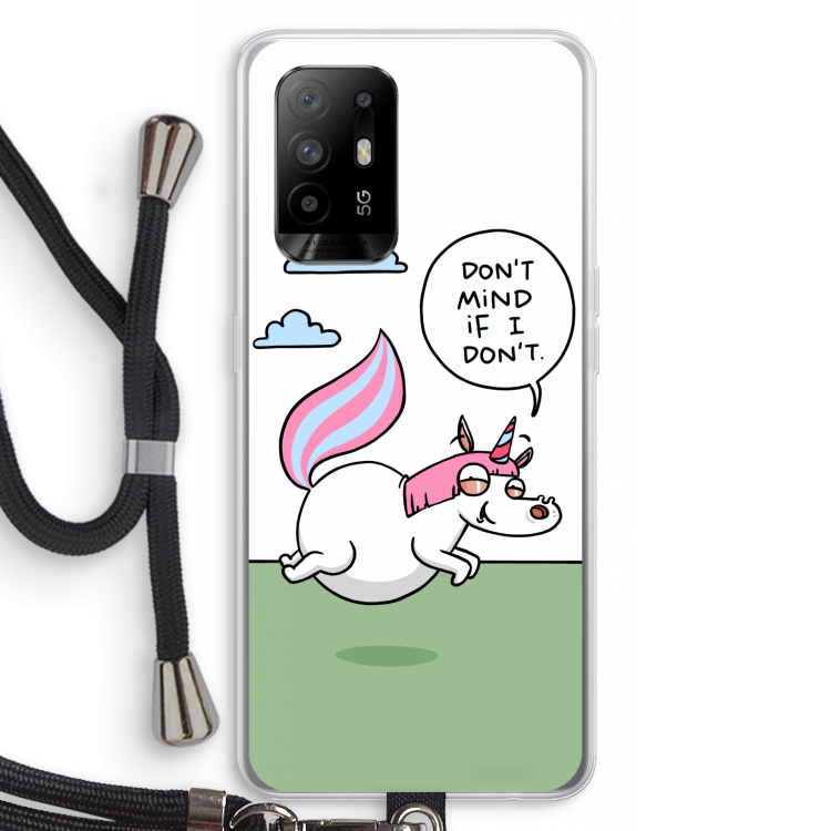 Unicorn: Oppo A95 5G Transparant Hoesje met koord