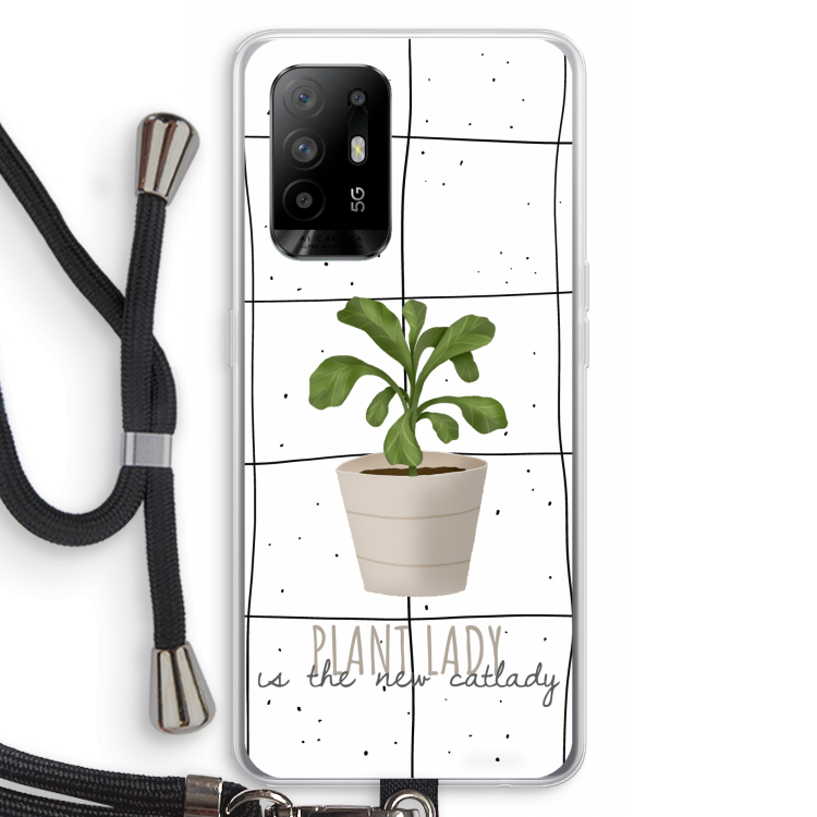 Kamerplant op vensterruit: Oppo A95 5G Transparant Hoesje met koord