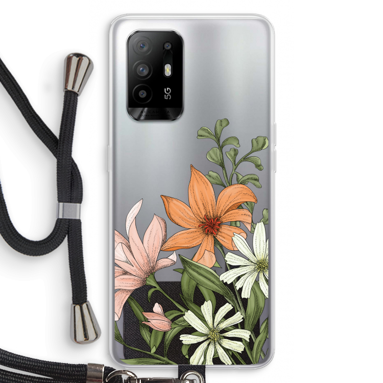 Floral bouquet: Oppo A95 5G Transparant Hoesje met koord