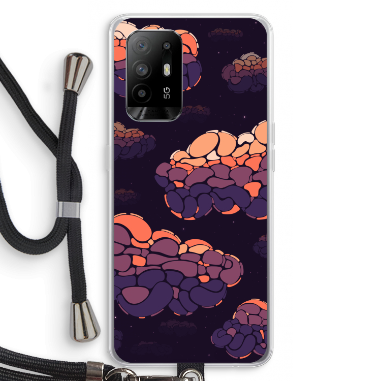 Patroon Wolken: Oppo A95 5G Transparant Hoesje met koord