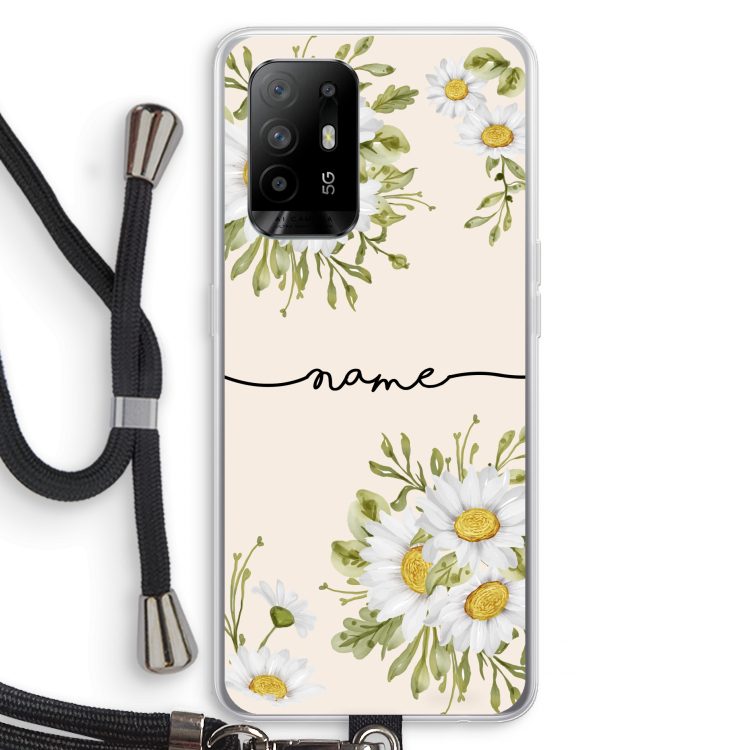 Daisies: Oppo A95 5G Transparant Hoesje met koord
