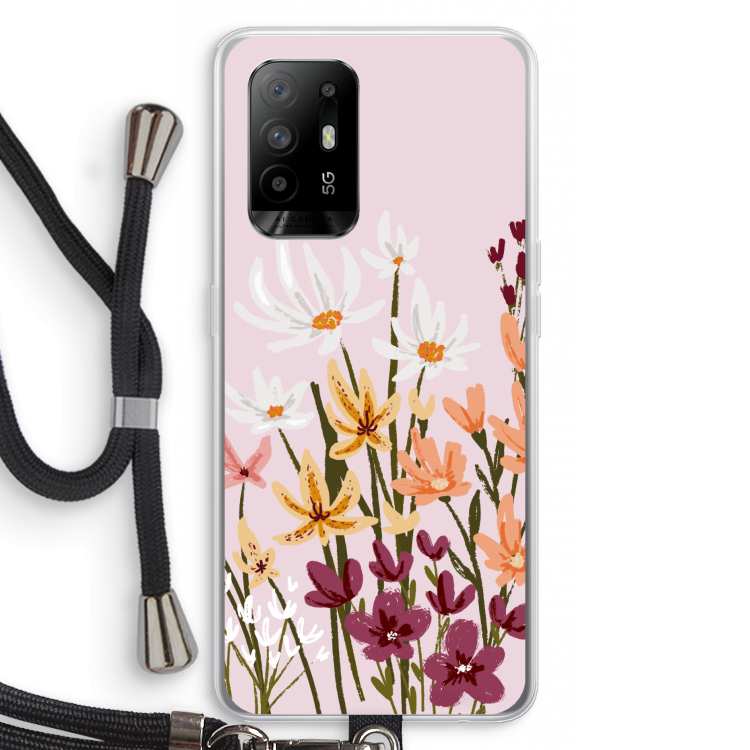 Painted wildflowers: Oppo A95 5G Transparant Hoesje met koord