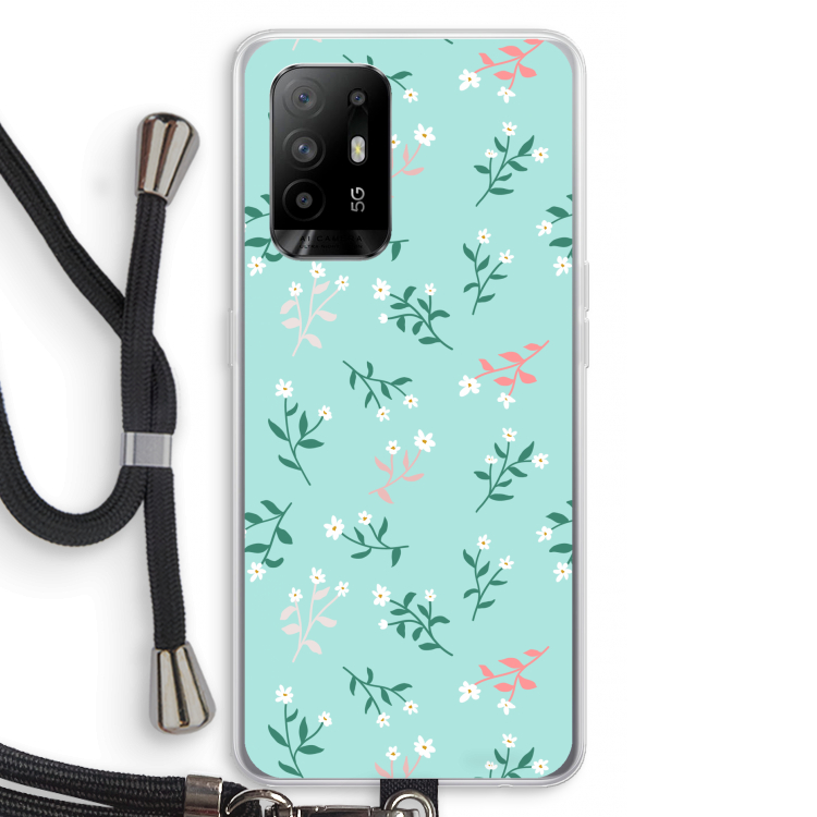 Small white flowers: Oppo A95 5G Transparant Hoesje met koord