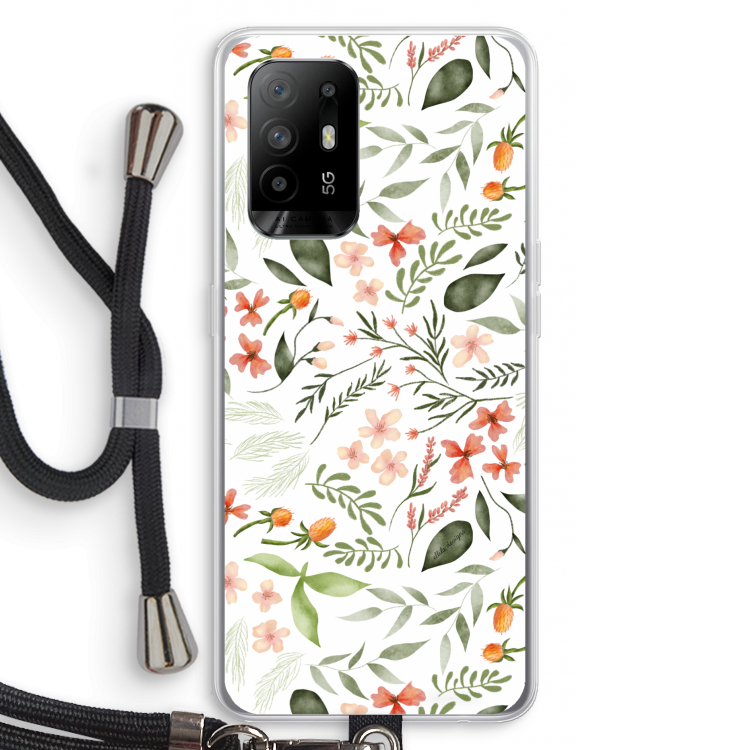 Sweet little flowers: Oppo A95 5G Transparant Hoesje met koord