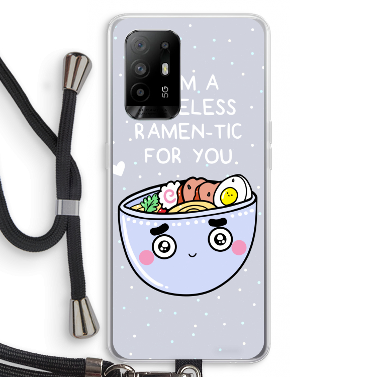 I'm A Hopeless Ramen-Tic For You: Oppo A95 5G Transparant Hoesje met koord