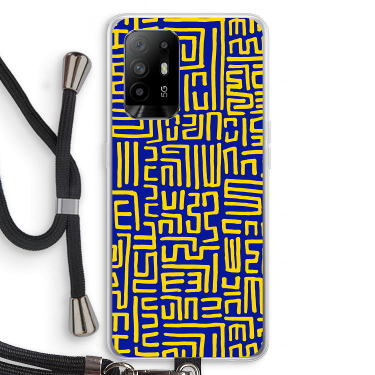 Majorelle Blue Print: Oppo A95 5G Transparant Hoesje met koord