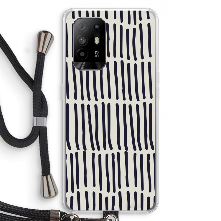 Moroccan stripes: Oppo A95 5G Transparant Hoesje met koord