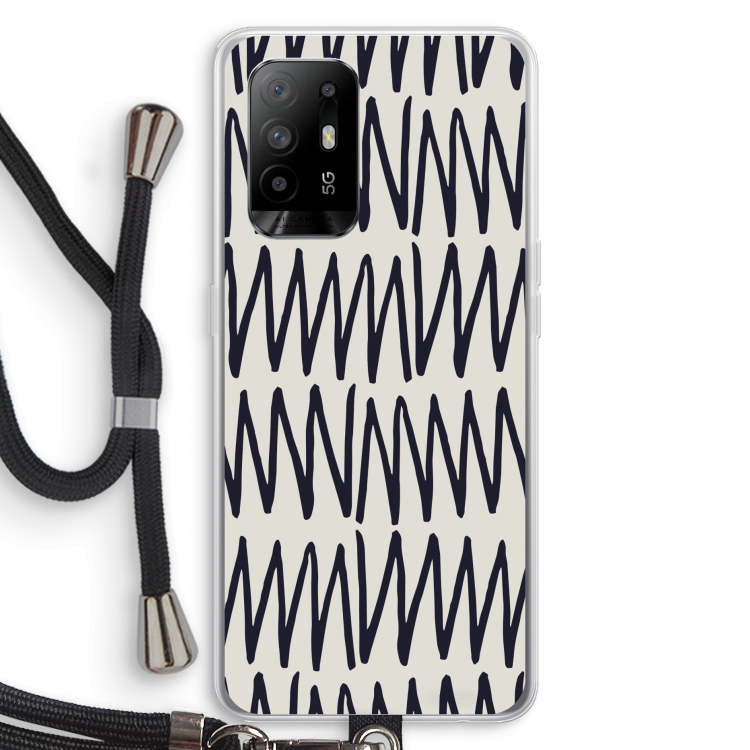 Marrakech Zigzag: Oppo A95 5G Transparant Hoesje met koord