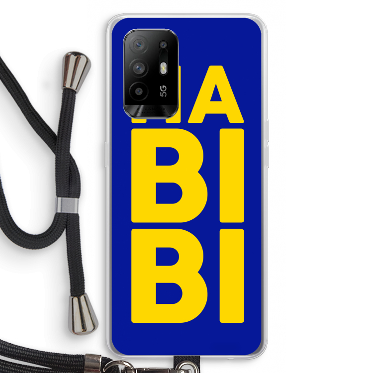 Habibi Blue: Oppo A95 5G Transparant Hoesje met koord
