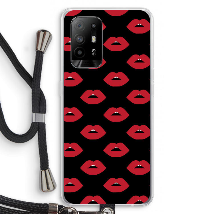 Lips: Oppo A95 5G Transparant Hoesje met koord